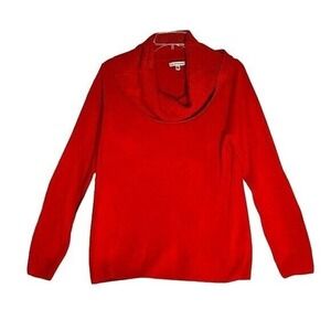 Croft & Barrow Red Cowl Neck Long Sleeve Knit‎ Sweater L oversized fall winter